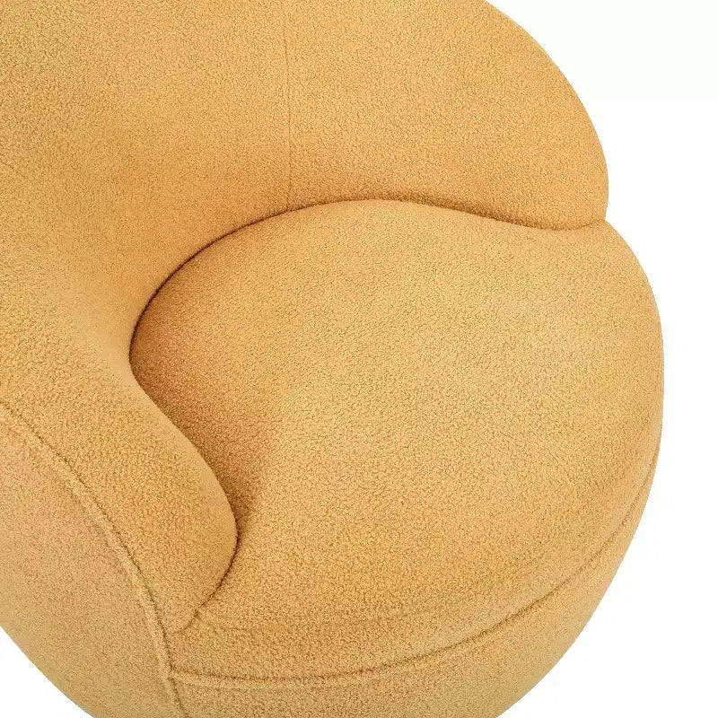 Poltrona a botte girevole a 360° in finto montone – Accogliente poltrona imbottita con base in metallo