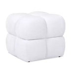 Pouf imbottito trapuntato quadrato da 53 cm – Poggiapiedi in ciniglia e velluto, nessun assemblaggio richiesto