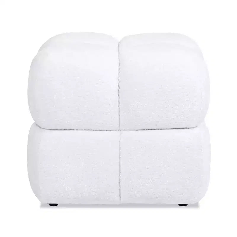 Pouf imbottito trapuntato quadrato da 53 cm – Poggiapiedi in ciniglia e velluto, nessun assemblaggio richiesto