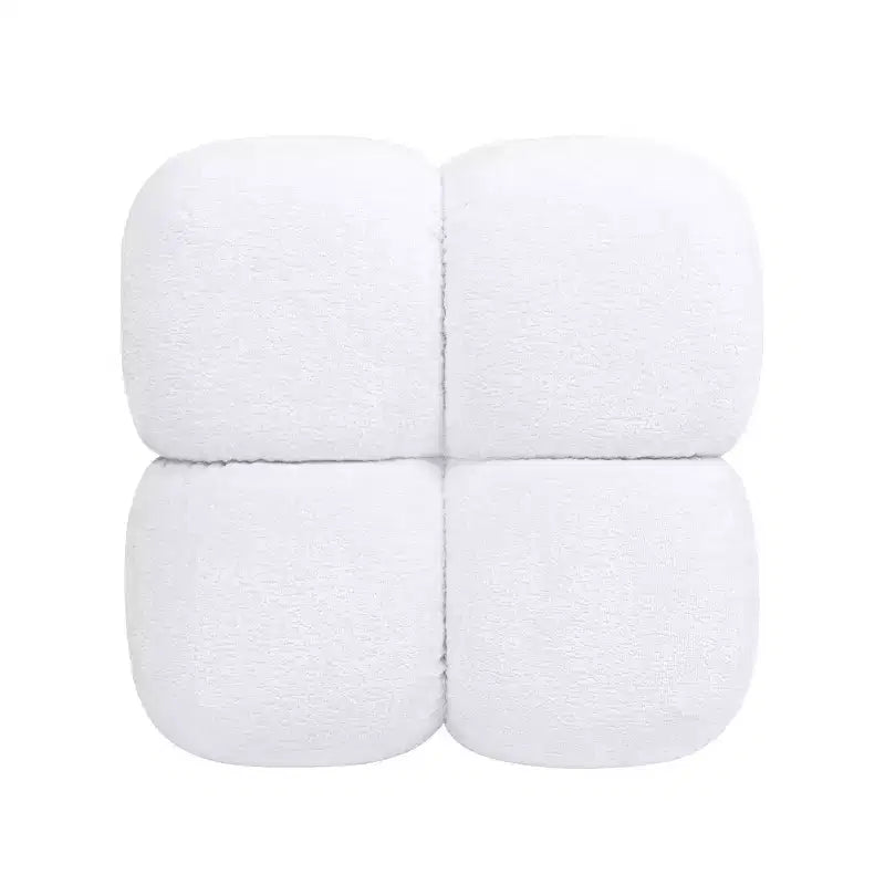Pouf imbottito trapuntato quadrato da 53 cm – Poggiapiedi in ciniglia e velluto, nessun assemblaggio richiesto