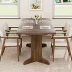 Tavolo da pranzo da 71" per 6-8 persone, tavolo da pranzo moderno con gambe in legno uniche, senza sedie