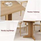 Tavolo da pranzo da 71" per 6-8 persone, tavolo da pranzo moderno con gambe in legno uniche, senza sedie