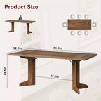 Tavolo da pranzo da 71" per 6-8 persone, tavolo da pranzo moderno con gambe in legno uniche, senza sedie