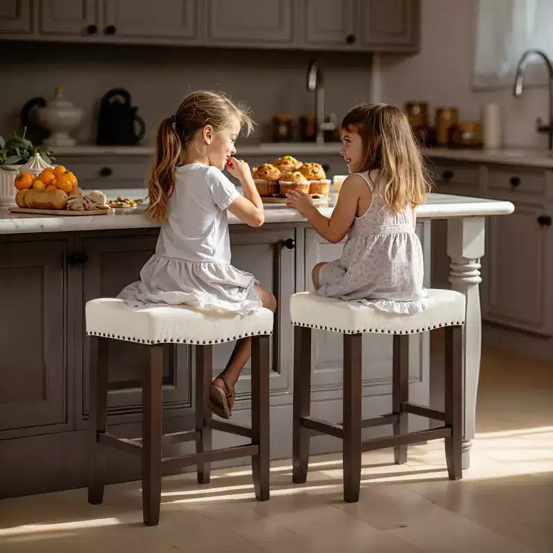 Sgabelli da Bar Senza Schienale da 24" – Sgabelli Moderni da Bancone, Sgabelli da Isola Cucina in Legno