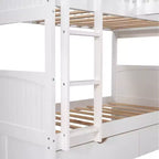 Letto a soppalco triplo Twin Sleeper con cassetti e area giochi, salvaspazio per bambini