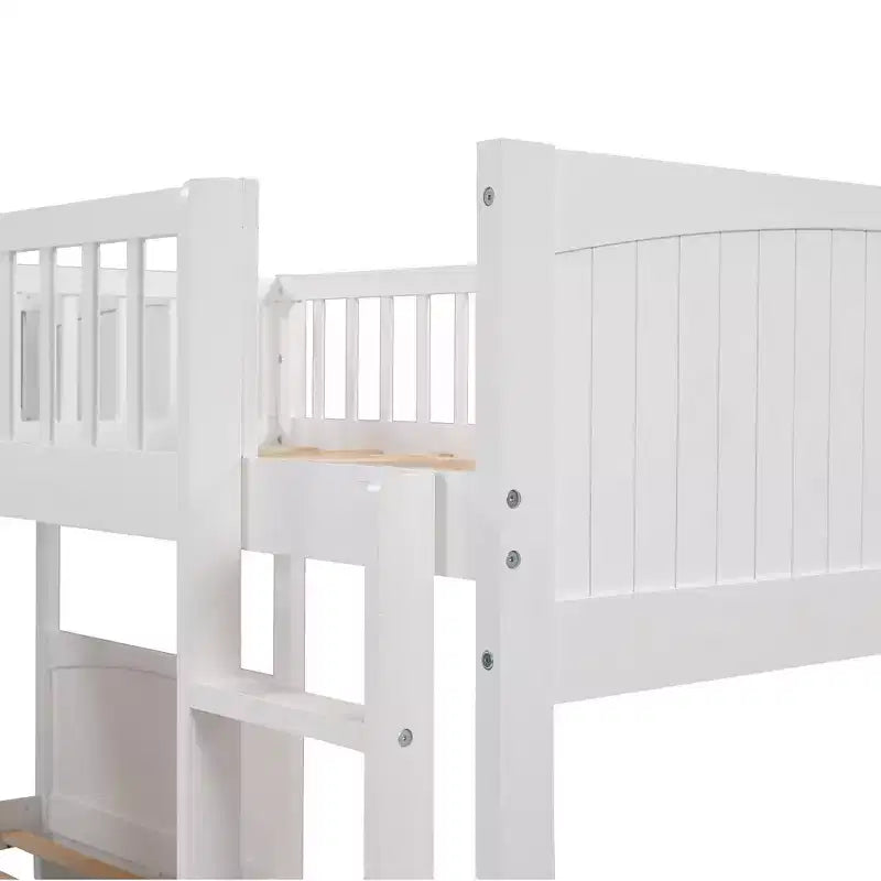 Letto a soppalco triplo Twin Sleeper con cassetti e area giochi, salvaspazio per bambini