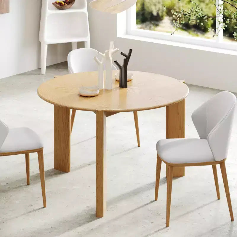 Tavolo da pranzo rotondo in legno massello da 42 pollici per sala da pranzo