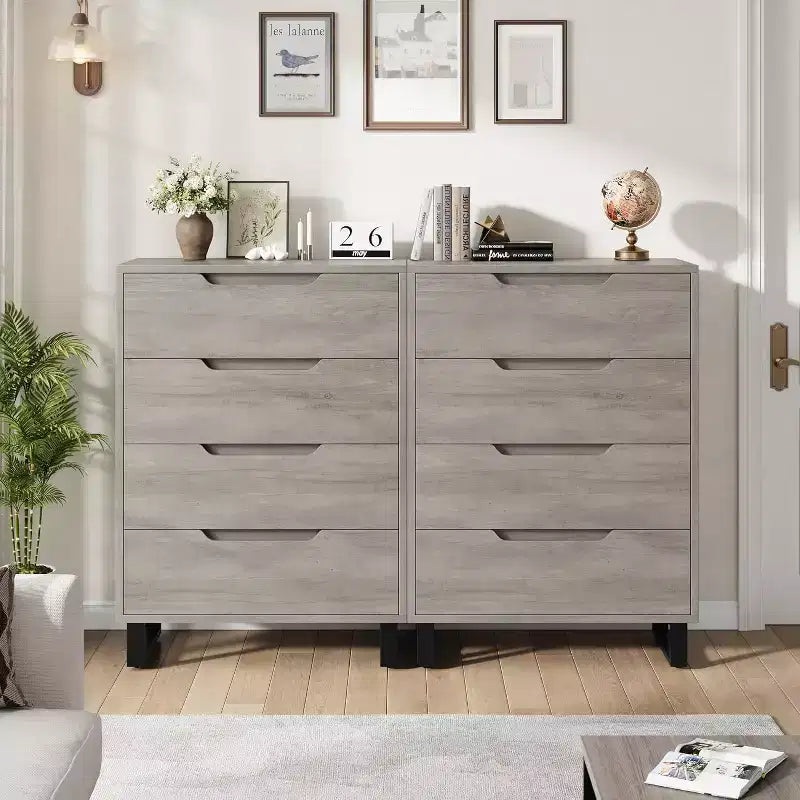 Cassettiera Verticale con Vani Contenitori, Comò per Camera da Letto, Mobile Contenitore in Legno per Corridoio, Ingresso