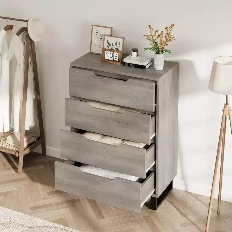 Cassettiera Verticale con Vani Contenitori, Comò per Camera da Letto, Mobile Contenitore in Legno per Corridoio, Ingresso