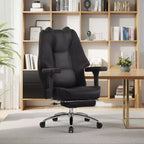 Sedia da Ufficio Ergonomica con Poggiapiedi e Braccioli – Altezza, Supporto Lombare e Nuca Regolabili, Nera