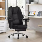 Sedia da Ufficio Ergonomica con Poggiapiedi e Braccioli – Altezza, Supporto Lombare e Nuca Regolabili, Nera