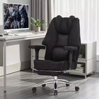 Sedia da Ufficio Ergonomica con Poggiapiedi e Braccioli – Altezza, Supporto Lombare e Nuca Regolabili, Nera