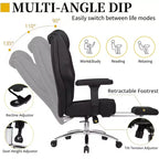 Sedia da Ufficio Ergonomica con Poggiapiedi e Braccioli – Altezza, Supporto Lombare e Nuca Regolabili, Nera