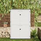Capanno in resina da esterno da 1,81 metri cubi – Impermeabile, con serratura, armadio per tutte le stagioni per garage, patio e giardino