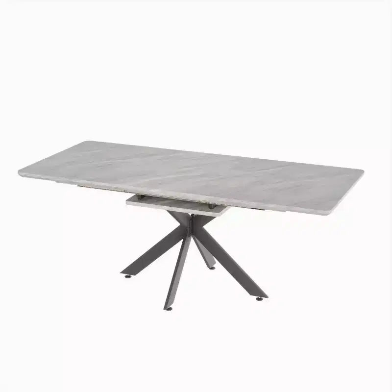 Tavolo da Pranzo Allungabile Moderno con Base in Metallo Nero – Posti a sedere fino a 8, da 157 cm a 198 cm