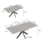 Tavolo da Pranzo Allungabile Moderno con Base in Metallo Nero – Posti a sedere fino a 8, da 157 cm a 198 cm
