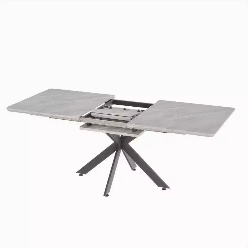 Tavolo da Pranzo Allungabile Moderno con Base in Metallo Nero – Posti a sedere fino a 8, da 157 cm a 198 cm