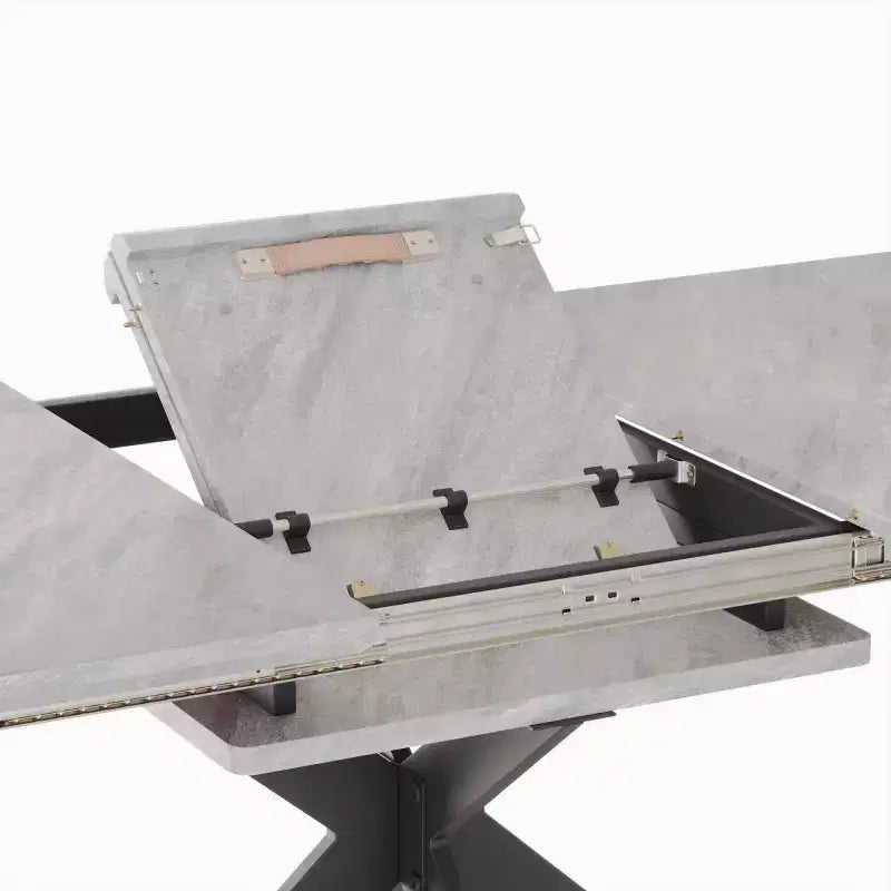 Tavolo da Pranzo Allungabile Moderno con Base in Metallo Nero – Posti a sedere fino a 8, da 157 cm a 198 cm