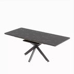 Tavolo da Pranzo Allungabile Moderno con Base in Metallo Nero – Posti a sedere fino a 8, da 157 cm a 198 cm