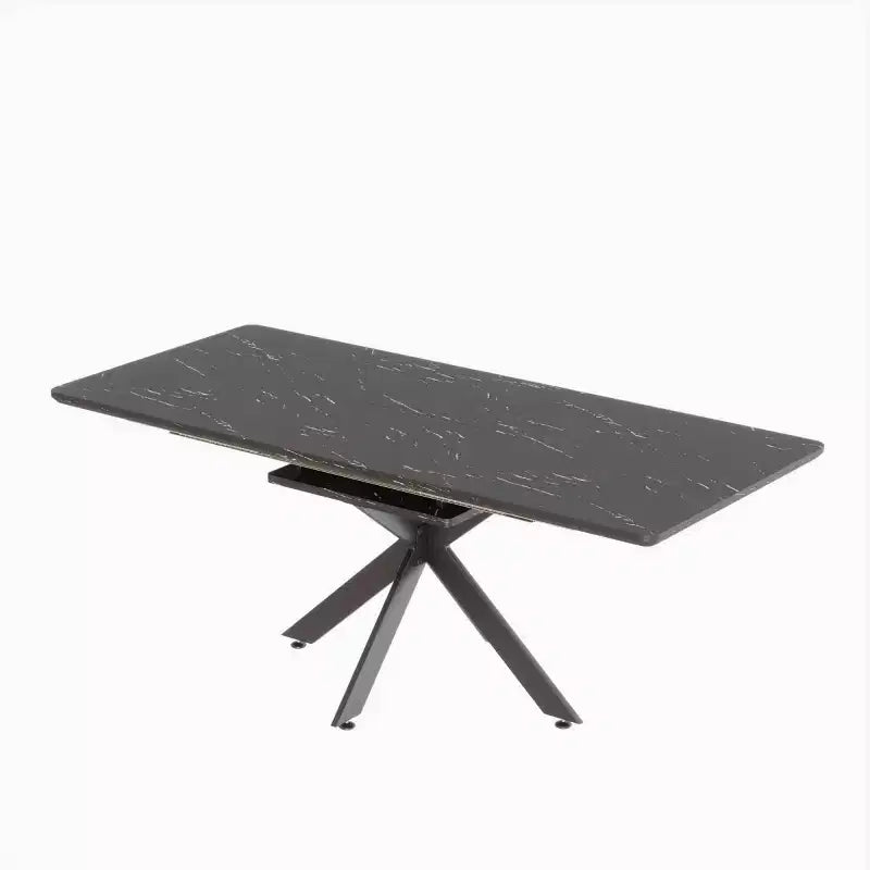 Tavolo da Pranzo Allungabile Moderno con Base in Metallo Nero – Posti a sedere fino a 8, da 157 cm a 198 cm