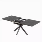 Tavolo da Pranzo Allungabile Moderno con Base in Metallo Nero – Posti a sedere fino a 8, da 157 cm a 198 cm