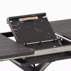 Tavolo da Pranzo Allungabile Moderno con Base in Metallo Nero – Posti a sedere fino a 8, da 157 cm a 198 cm