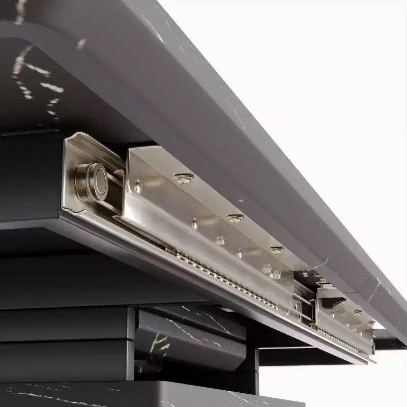 Tavolo da Pranzo Allungabile Moderno con Base in Metallo Nero – Posti a sedere fino a 8, da 157 cm a 198 cm