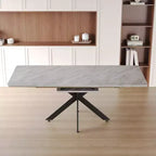 Tavolo da Pranzo Allungabile Moderno con Base in Metallo Nero – Posti a sedere fino a 8, da 157 cm a 198 cm