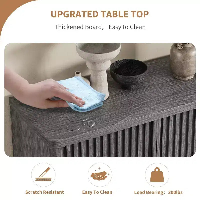 Scarpiera da 80 cm con ripiani regolabili, mobile portascarpe in legno con ante scanalate per ingresso e soggiorno