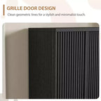 Scarpiera da 80 cm con ripiani regolabili, mobile portascarpe in legno con ante scanalate per ingresso e soggiorno