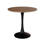 Tavolo da pranzo rotondo Tulip da 80 cm per 2-4 persone – Piano in MDF e base a piedistallo, color noce