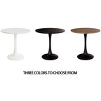 Tavolo da pranzo rotondo Tulip da 80 cm per 2-4 persone – Piano in MDF e base a piedistallo, color noce