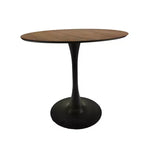 Tavolo da pranzo rotondo Tulip da 80 cm per 2-4 persone – Piano in MDF e base a piedistallo, color noce