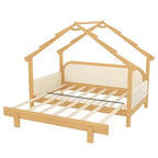 Letto a capanna in legno singolo con sponde imbottite per bambini, ragazzi e ragazze – Bianco