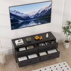 Mobile TV moderno regolabile in altezza, mobile multimediale con 4 cassetti per soggiorno, camera da letto, ufficio