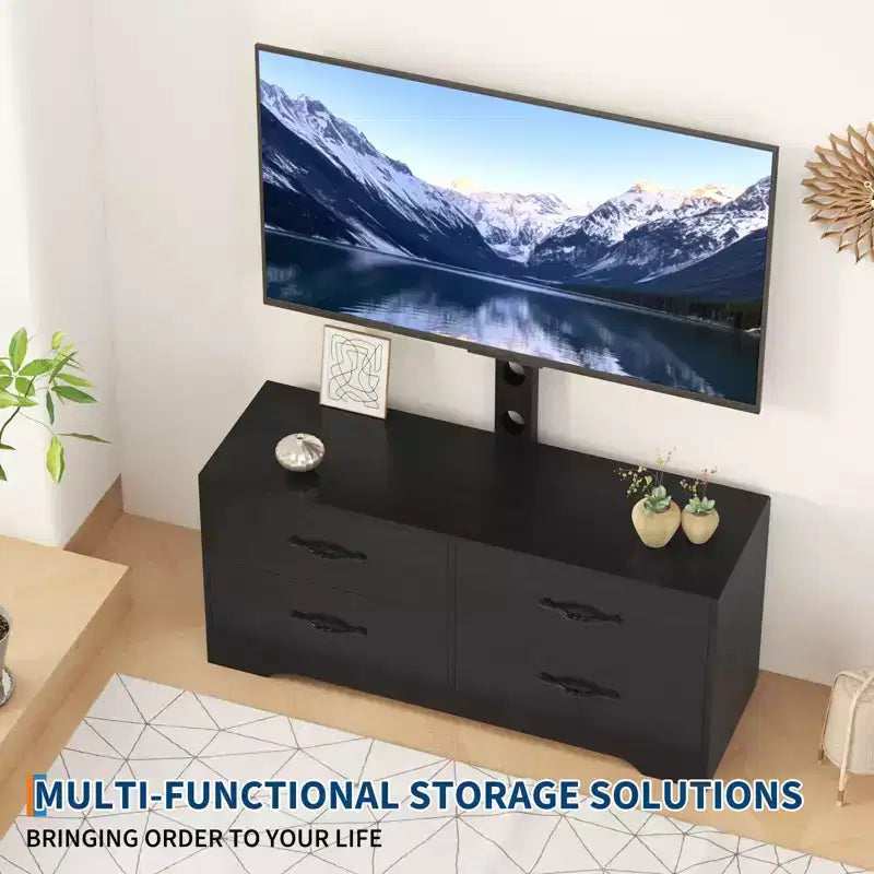 Mobile TV moderno regolabile in altezza, mobile multimediale con 4 cassetti per soggiorno, camera da letto, ufficio