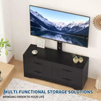 Mobile TV moderno regolabile in altezza, mobile multimediale con 4 cassetti per soggiorno, camera da letto, ufficio
