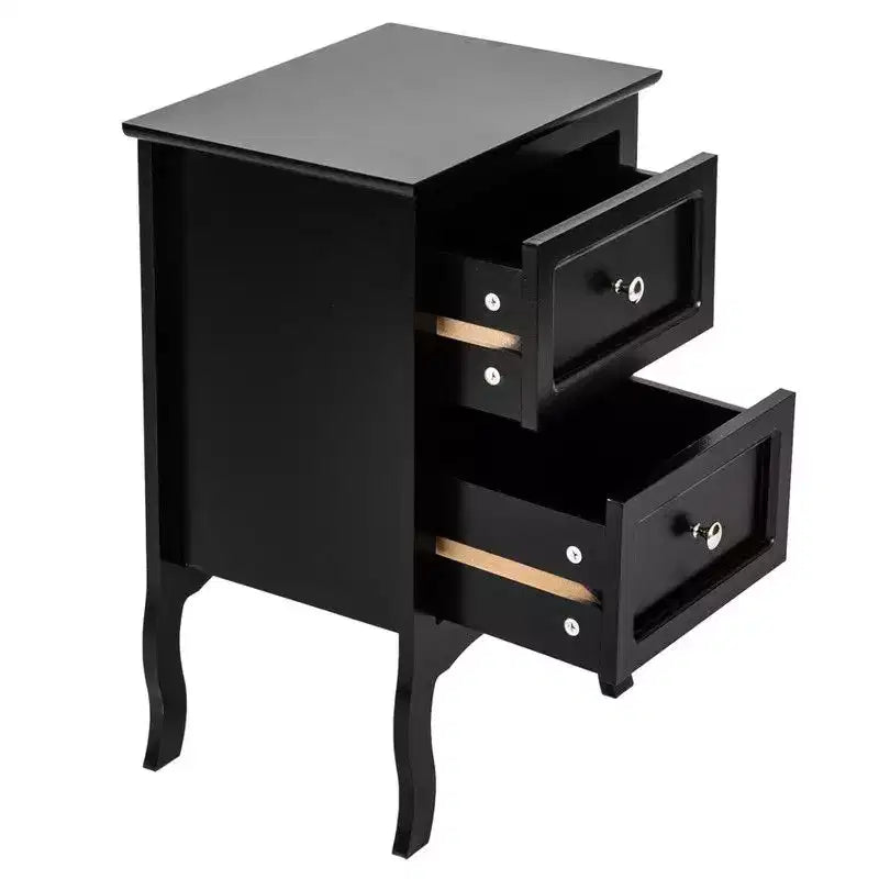 Comodino a 2 ripiani largo 39,40 cm – Comodino compatto con ripiano aperto, struttura in MDF
