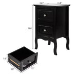 Comodino a 2 ripiani largo 39,40 cm – Comodino compatto con ripiano aperto, struttura in MDF