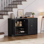 Credenza a buffet da 55", mobile a 4 ante in legno con ripiani regolabili, mobiletto da bar in stile rustico per cucina, soggiorno, ingresso