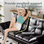Divano Letto Futon Convertibile con Memory Foam a 3 Strati, Schienale e Braccioli Regolabili – Lino