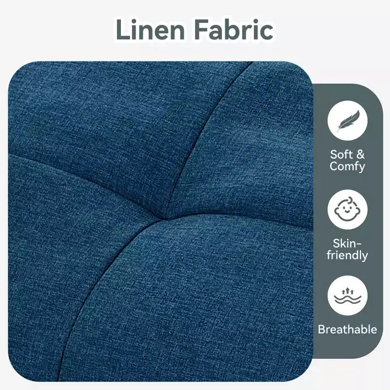 Divano Letto Futon Convertibile con Memory Foam a 3 Strati, Schienale e Braccioli Regolabili – Lino