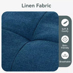 Divano Letto Futon Convertibile con Memory Foam a 3 Strati, Schienale e Braccioli Regolabili – Lino