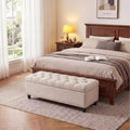 51 Extra Large Storage Ottoman Bench, 660lbs Heavy Duty End of Bed Chest w/ Tufted Upholstery & Safety Hinge for Bedroom, Entryway & Living Room