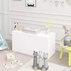 Organizer porta giocattoli per bambini con cassetto scorrevole, Baule giocattoli in legno con ruote per cameretta e sala giochi