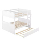 Letto a Castello Matrimoniale con Letto Estraibile Singolo – Montaggio Facile, Design Salvaspazio, Bianco