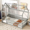 MAYEERTY King Bunk Bed Safety Rail Soft-Close Drawers Solid Rubberwood