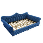 Letto a Divano Imbottito Queen Size con Illuminazione a LED – Rifinitura con Borchie, Schienale in Lino Trapuntato, Capacità 272 kg