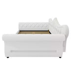 Letto a Divano Imbottito Queen Size con Illuminazione a LED – Rifinitura con Borchie, Schienale in Lino Trapuntato, Capacità 272 kg